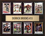 Derrick Brooks Tampa Bay Buccaneers Hall of Fame Fan Gift Plaque 12x15 8 Cards Prizm, Donruss, Score 2024 2025 2026