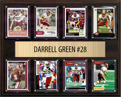 Darrell Green Washington Commanders Hall of Fame Fan Gift Plaque 12x15 8 Cards Prizm, Donruss, Score 2024 2025 2026