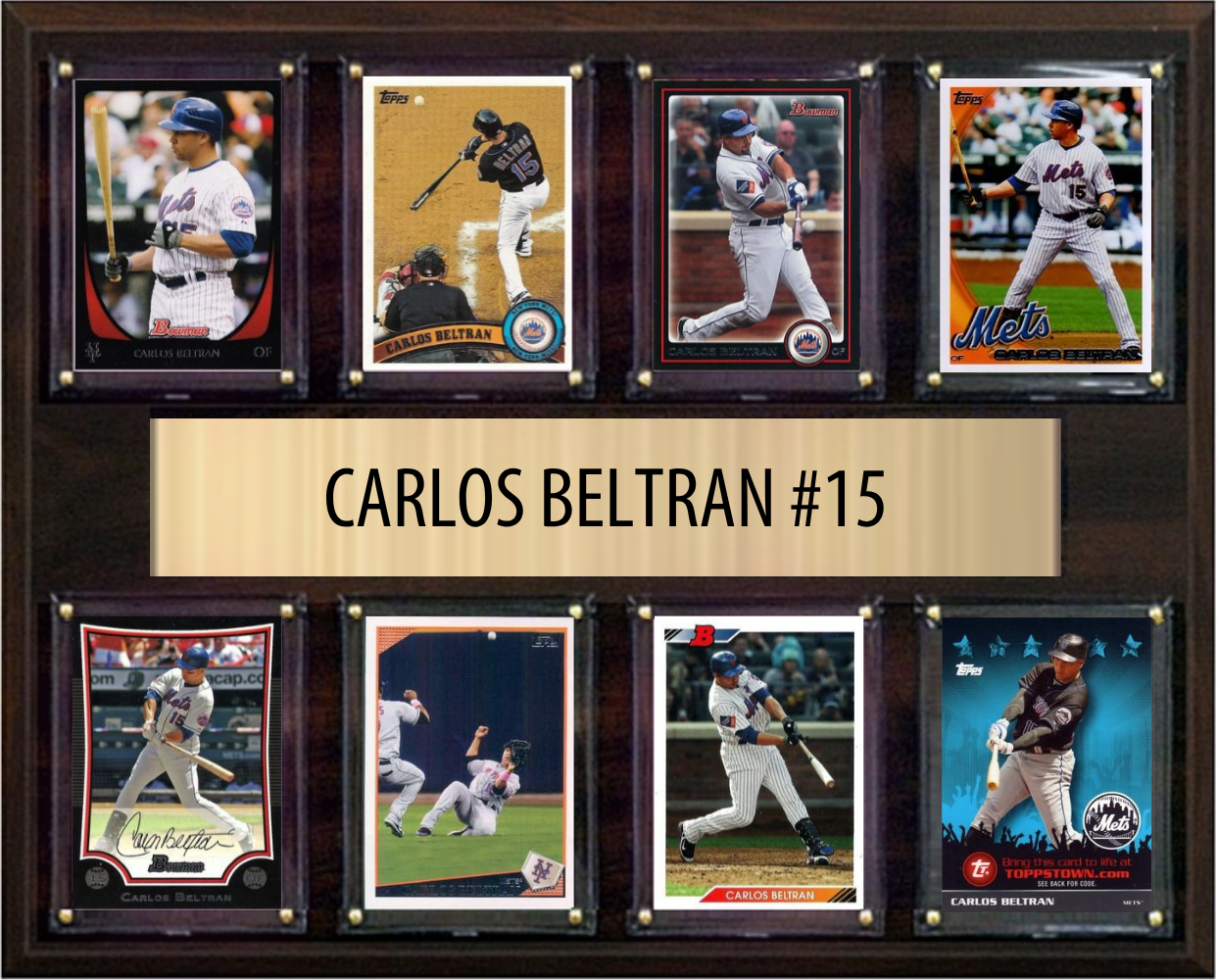 Carlos Beltran New York Mets Hall of Fame Fan Gift Plaque 12x15 8 Cards Topps, Bowman 2024 2025 2026