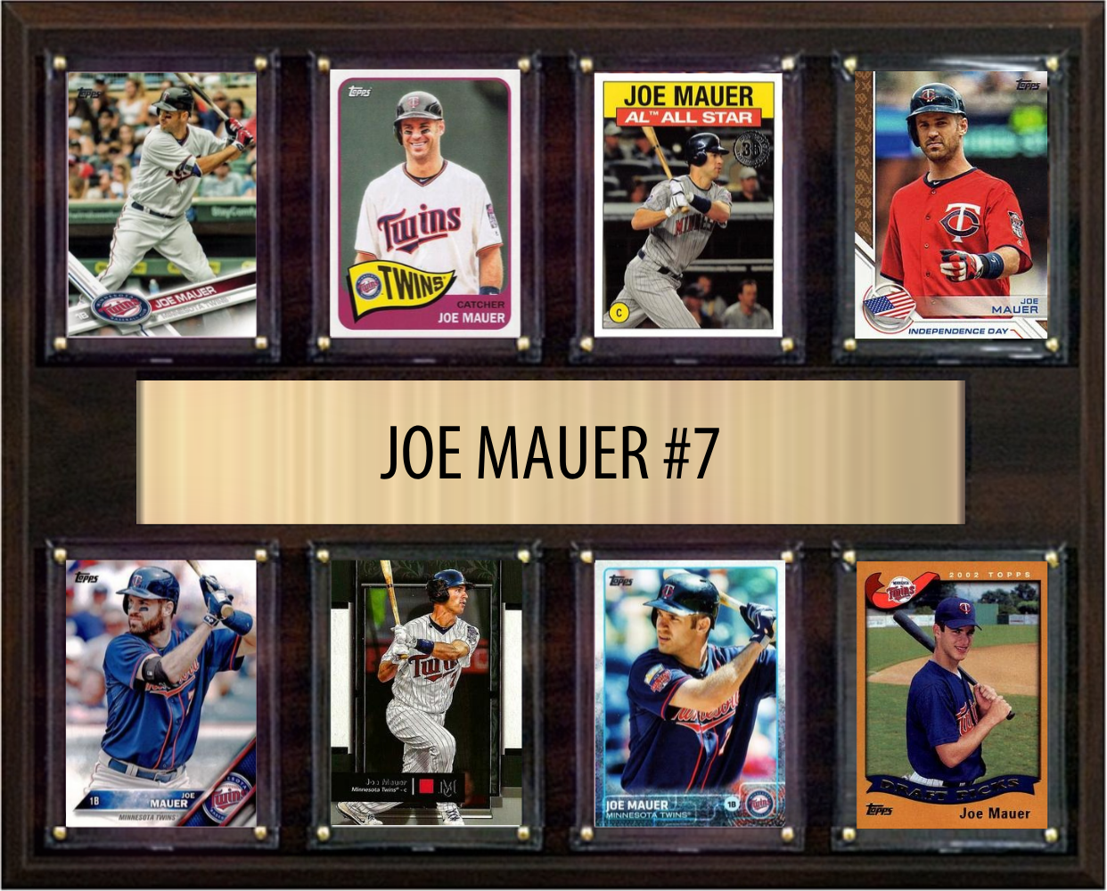 Joe Mauer Minnesota Twins Hall of Fame Fan Gift Plaque 12x15 8 Cards Topps, Bowman 2024 2025 2026