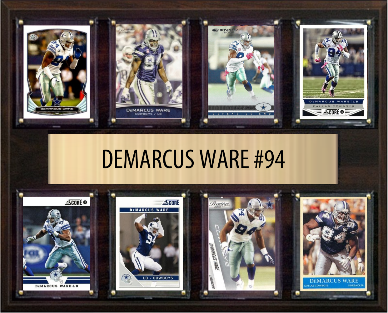 DeMarcus Ware Dallas Cowboys Hall of Fame Fan Gift Plaque 12x15 8 Cards Prizm, Donruss, Score 2024 2025 2026