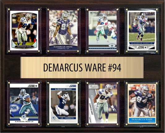 DeMarcus Ware Dallas Cowboys Hall of Fame Fan Gift Plaque 12x15 8 Cards Prizm, Donruss, Score 2024 2025 2026