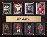 Vita Vea Tampa Bay Buccaneers Fan Gift Plaque 12x15 8 Cards Prizm, Donruss, Score 2024 2025 2026