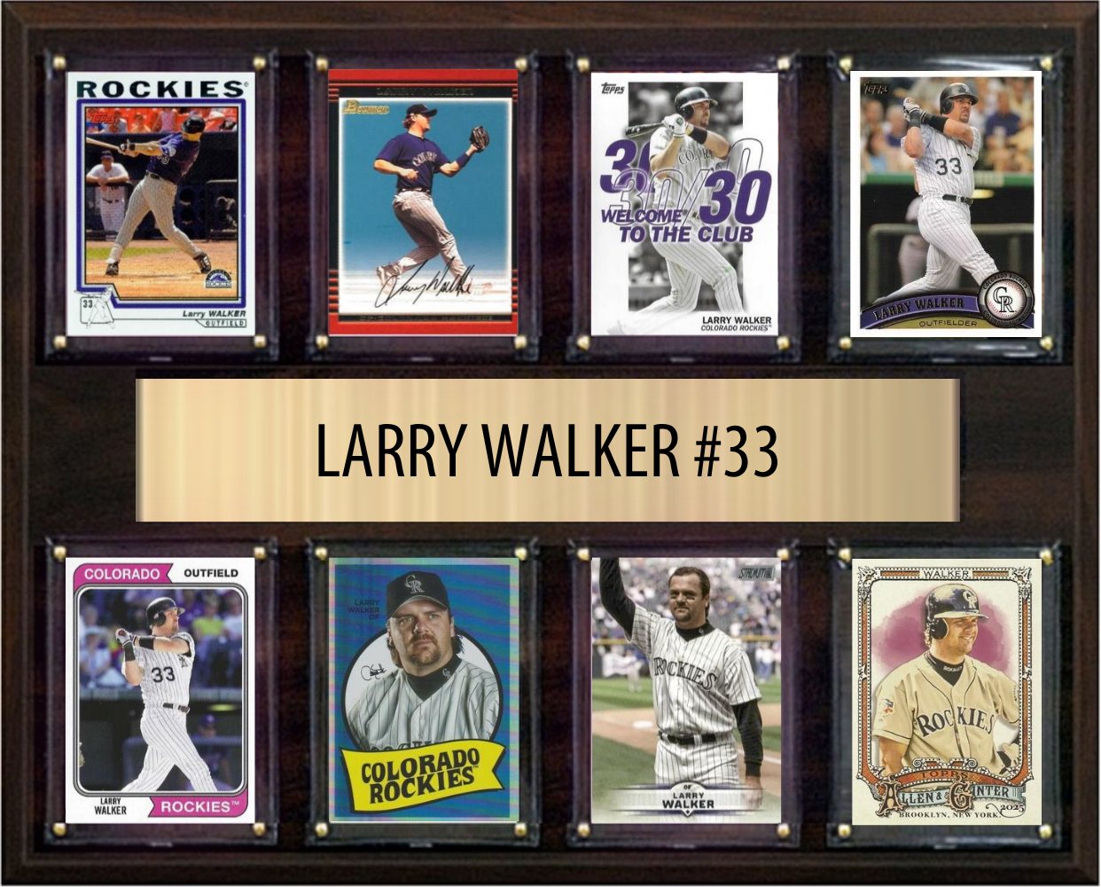Larry Walker Colorado Rockies Hall of Fame Fan Gift Plaque 12x15 8 Cards Topps, Bowman 2024 2025 2026