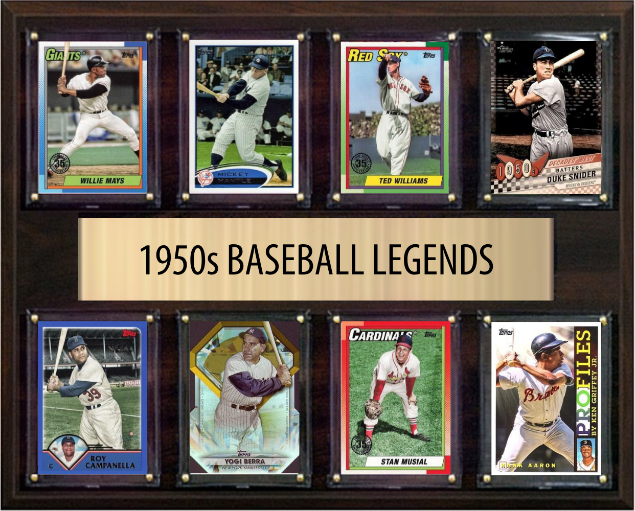 1950s Baseball Legends Fan Cave Plaque