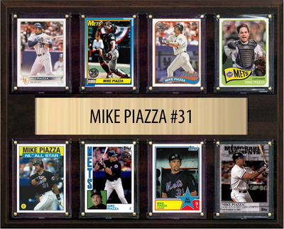 Mike Piazza New York Mets HOF Fan Gift Plaque 12x15 8 Cards Topps Donruss Panini 2024 2025 2026