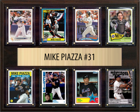 Mike Piazza New York Mets HOF Fan Gift Plaque 12x15 8 Cards Topps Donruss Panini 2024 2025 2026