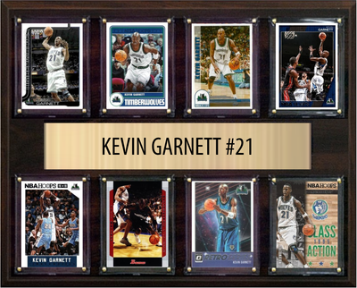 Kevin Garnett Minnesota Timberwolves Hall of Fame Fan Gift Plaque 12x15 8 Cards Hoops, Prizm, Donruss 2024 2025 2026