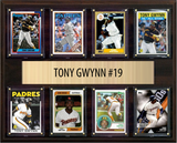 Tony Gwynn San Diego Padres Hall of Fame Fan Gift Plaque 12x15 8 Cards Topps, Bowman 2024 2025 2026