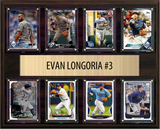 Evan Longoria Tampa Bay Rays Fan Gift Plaque 12x15 8 Cards Topps, Bowman 2024 2025 2026