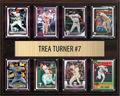 Trea Turner Philadelphia Phillies Fan Gift Plaque 12x15 8 Cards Topps, Bowman 2024 2025 2026