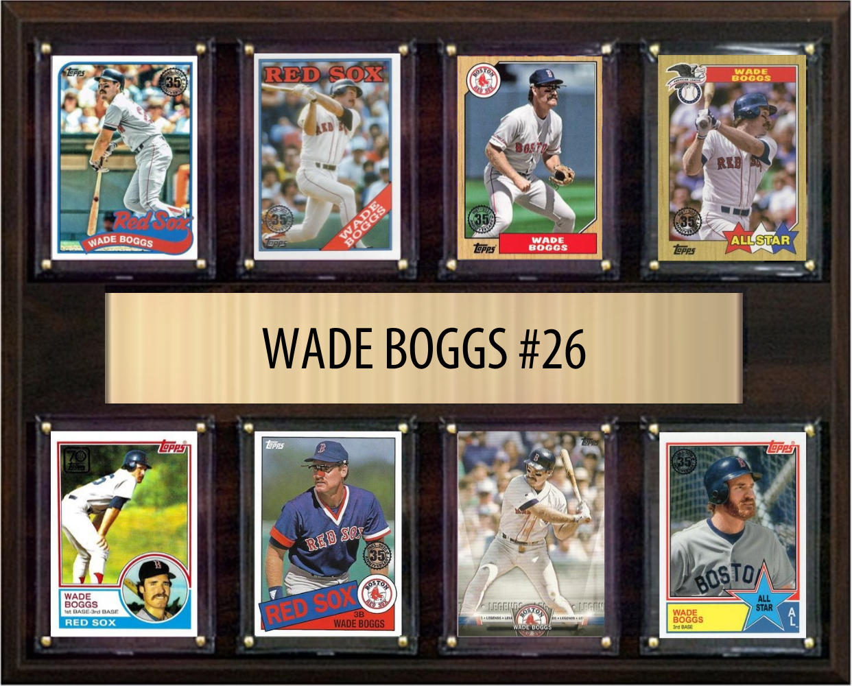 Wade Boggs Boston Red Sox Hall of Fame Fan Gift Plaque 12x15 8 Cards Topps, Bowman 2024 2025 2026