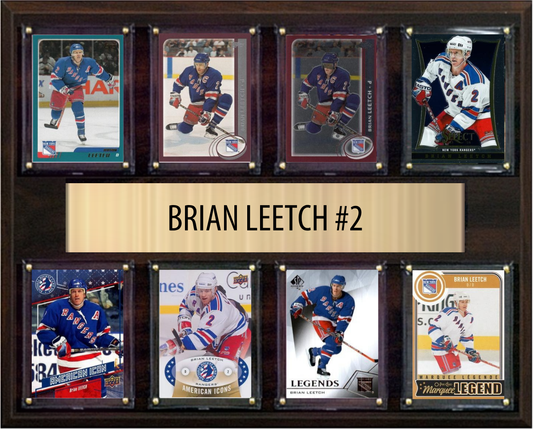 Brian Leetch New York Rangers Fan Gift Plaque 12x15 8 Cards Upper Deck 2024 2025 2026