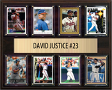 David Justice Atlanta Braves Fan Gift Plaque 12x15 8 Cards Topps, Bowman 2024 2025 2026