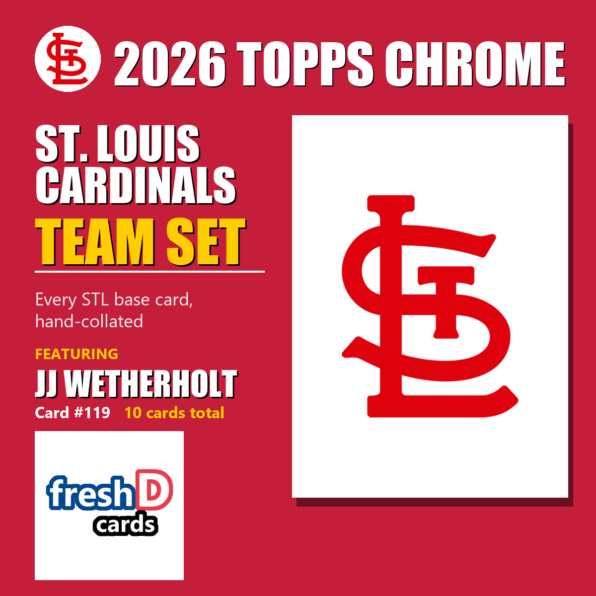 St. Louis Cardinals 2026 Topps Chrome team set