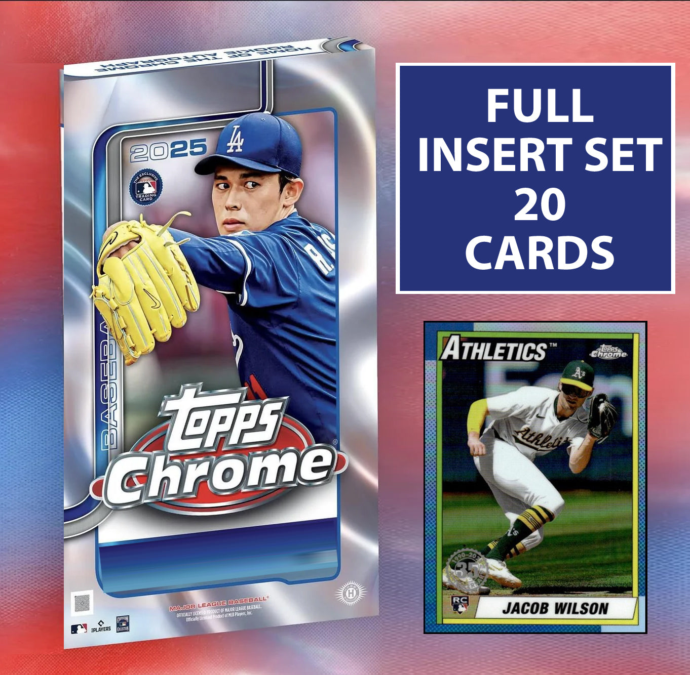 2025 Topps Chrome Complete Insert Set 20 Cards 1990 Wilson Acuna Judge Skenes Ohtani