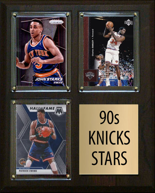 1990s Knicks Stars 3 Card plaque