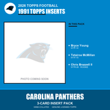 2026 Topps Football Carolina Panthers 1991 Topps Insert Pack - 3 Cards