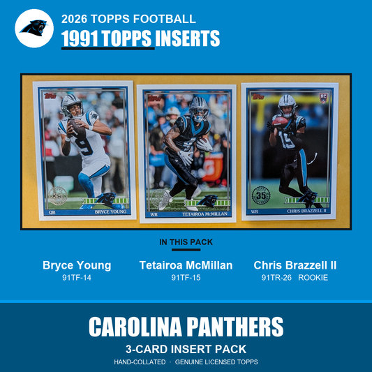 Carolina Panthers 2026 Topps Football 1991 Topps insert pack