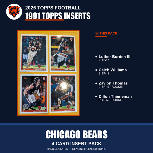 Chicago Bears 2026 Topps Football 1991 Topps insert pack