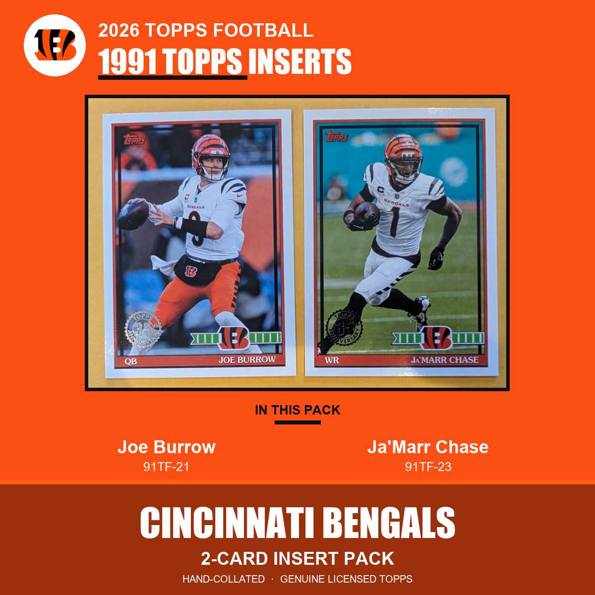 Cincinnati Bengals 2026 Topps Football 1991 Topps insert pack
