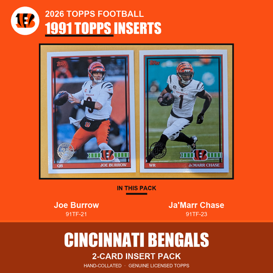 Cincinnati Bengals 2026 Topps Football 1991 Topps insert pack