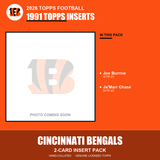 2026 Topps Football Cincinnati Bengals 1991 Topps Insert Pack - 2 Cards