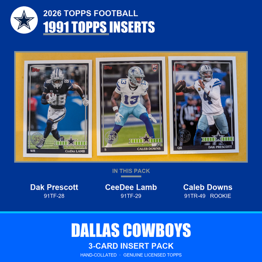 Dallas Cowboys 2026 Topps Football 1991 Topps insert pack