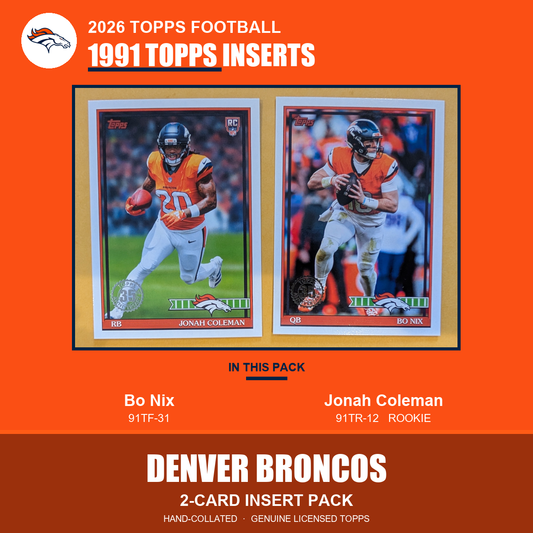 Denver Broncos 2026 Topps Football 1991 Topps insert pack