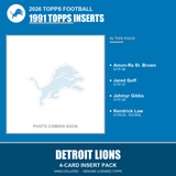 2026 Topps Football Detroit Lions 1991 Topps Insert Pack - 4 Cards