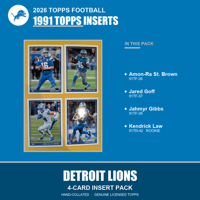 Detroit Lions 2026 Topps Football 1991 Topps insert pack