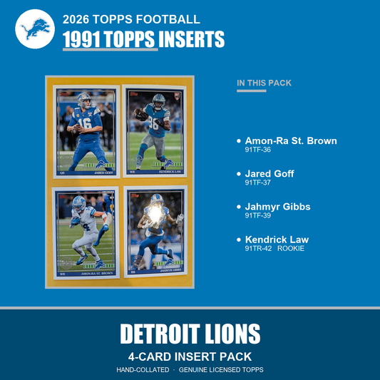 Detroit Lions 2026 Topps Football 1991 Topps insert pack