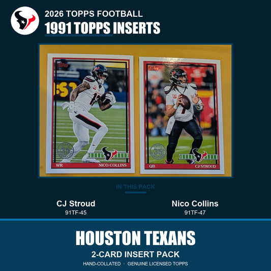 Houston Texans 2026 Topps Football 1991 Topps insert pack