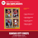 2026 Topps Football Kansas City Chiefs 1991 Topps Insert Pack - 4 Cards