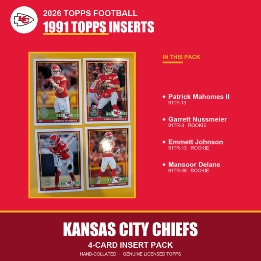 Kansas City Chiefs 2026 Topps Football 1991 Topps insert pack