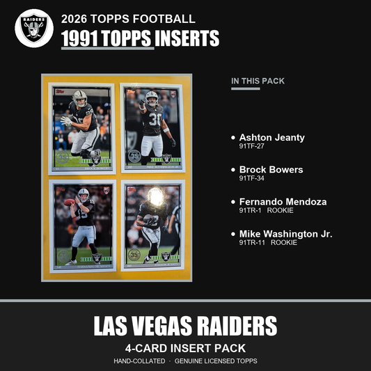 Las Vegas Raiders 2026 Topps Football 1991 Topps insert pack