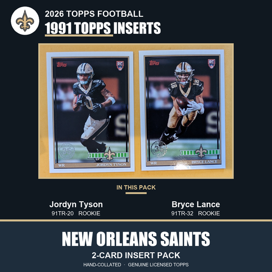 New Orleans Saints 2026 Topps Football 1991 Topps insert pack