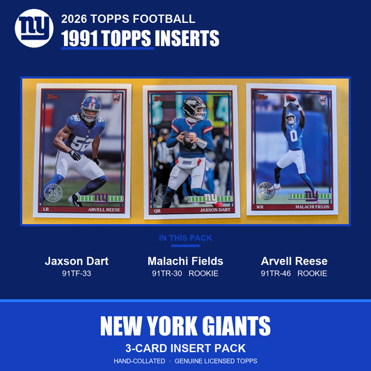 New York Giants 2026 Topps Football 1991 Topps insert pack
