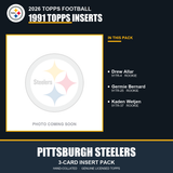 2026 Topps Football Pittsburgh Steelers 1991 Topps Insert Pack - 3 Cards