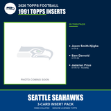 2026 Topps Football Seattle Seahawks 1991 Topps Insert Pack - 3 Cards