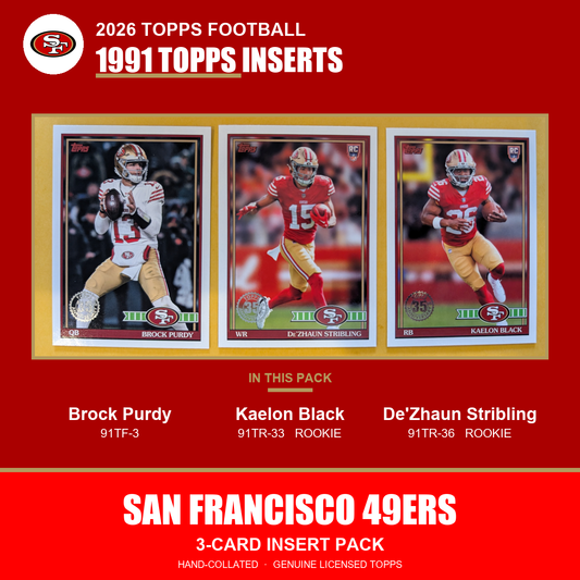 San Francisco 49ers 2026 Topps Football 1991 Topps insert pack