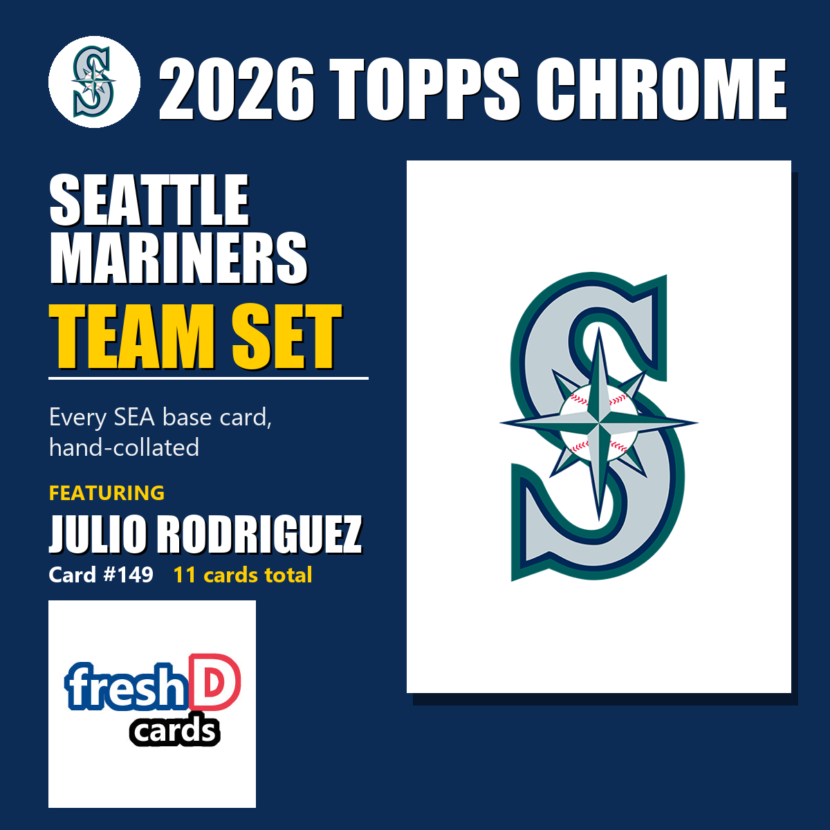 Seattle Mariners 2026 Topps Chrome team set