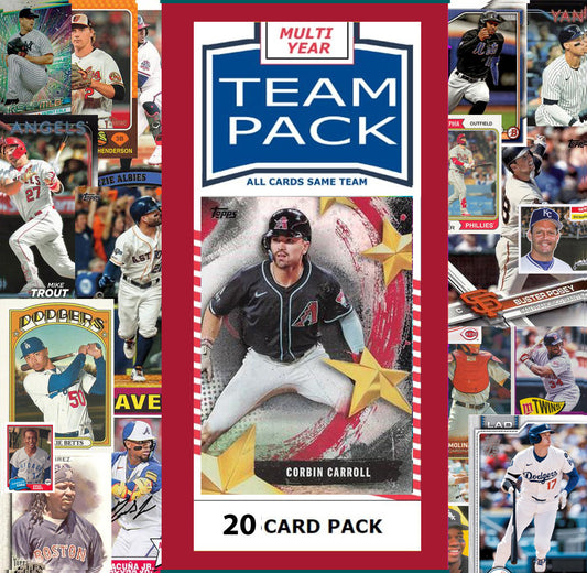 20 Card Multiyear Team Pack Arizona Diamondbacks 2024 2023 2025 Corbin Carroll Topps Stadium Club Archives Chrome Heritage Bowman