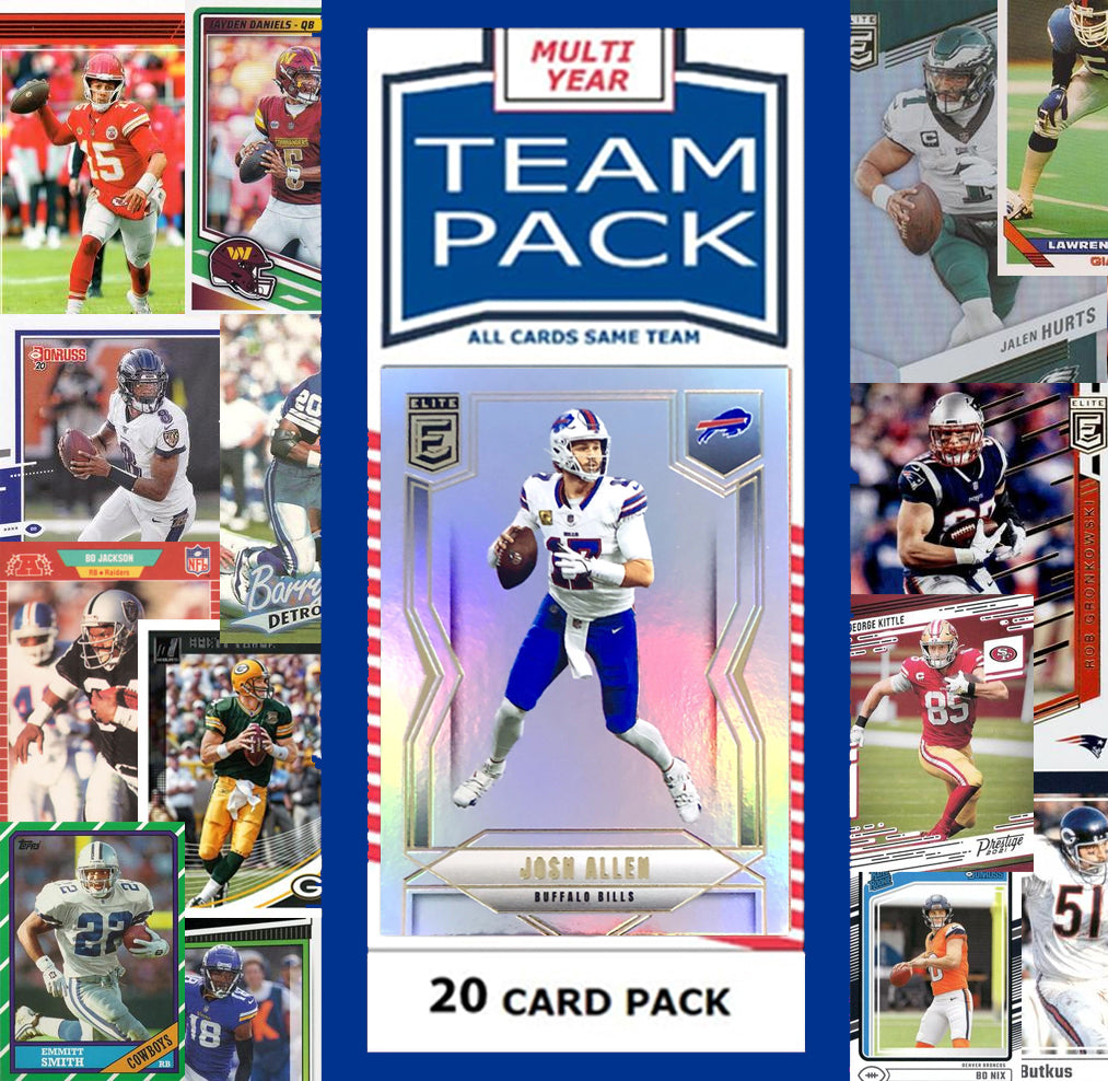 20 Card Team Pack Buffalo Bills 2025 Score 2024 Donruss Josh Allen plaque