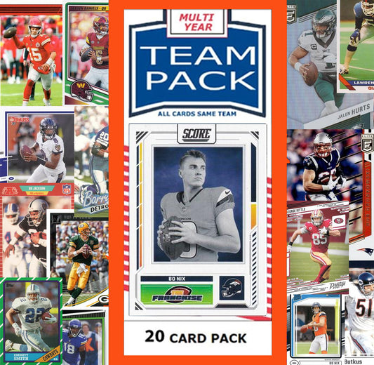 20 Card Team Pack Denver Broncos John Elway Bo Nix 2025 Score 2024 Donruss plaque