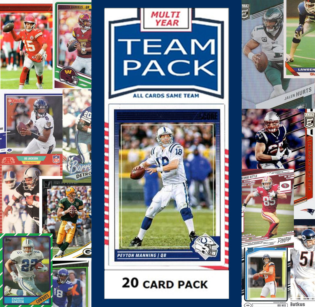 20 Card Team Pack Indianapolis Colts Peyton Manning 2025 Score 2024 Donruss plaque