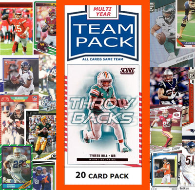 20 Card Team Pack Miami Dolphins 2025 Score 2024 Donruss Tyreek Hill Dan Marino plaque
