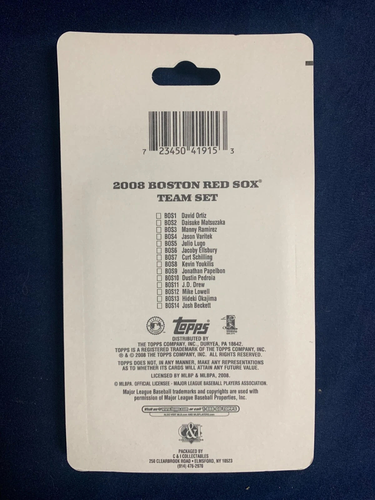 2008 Topps Boston Red Sox Factory Sealed Team Set David Ortiz Jason Varitek