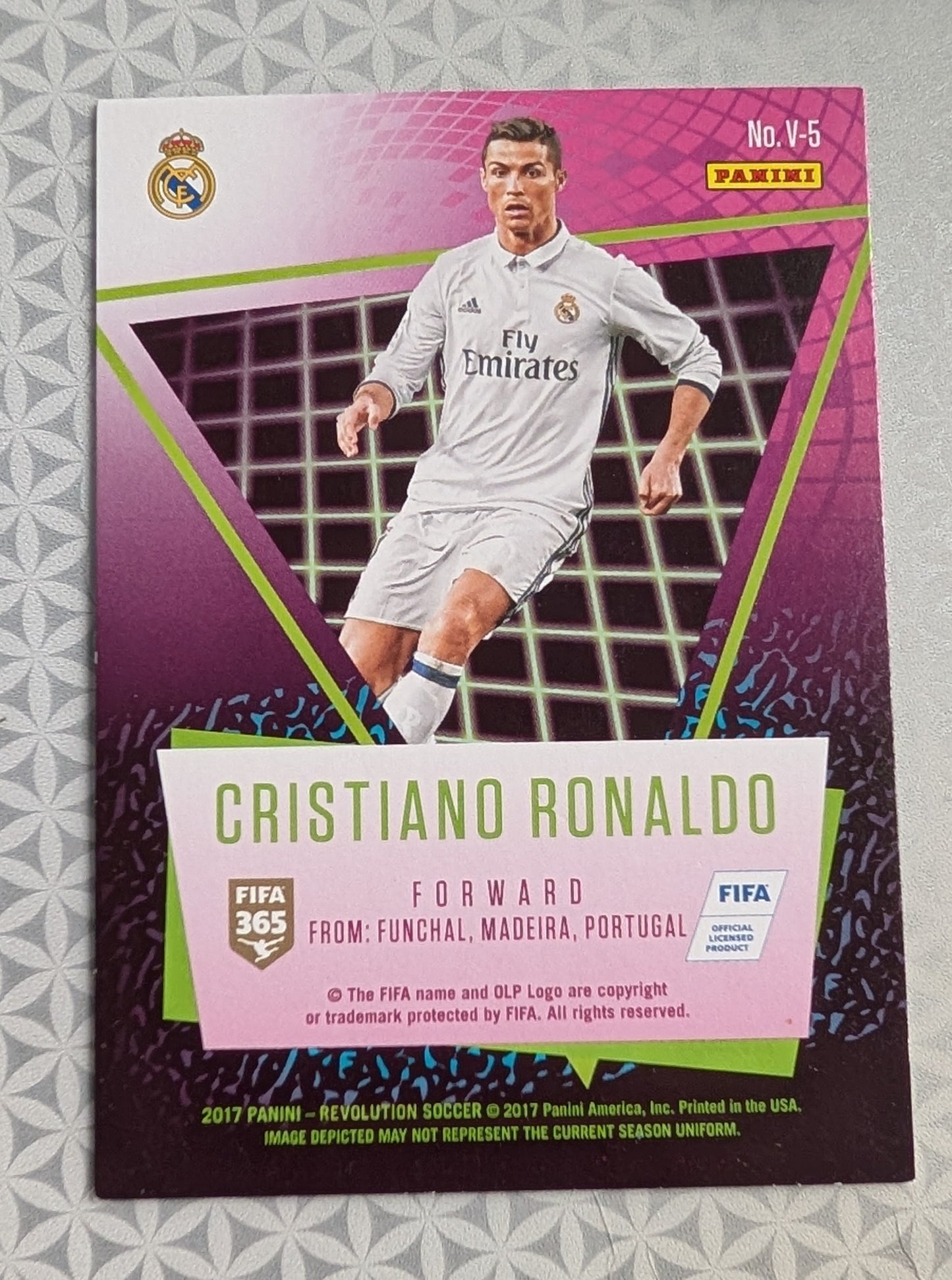 2017 Panini Revolution Vortex Cristiano Ronaldo #V-5 - Real Madrid