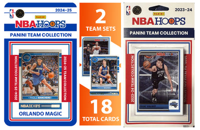 2023 2024 2025 NBA Hoops Factory Sealed NBA Basketball Card 2 Team Set Bundle Orlando Magic - 19 Cards Total - Paolo Banchero, Fra hand-collated team set